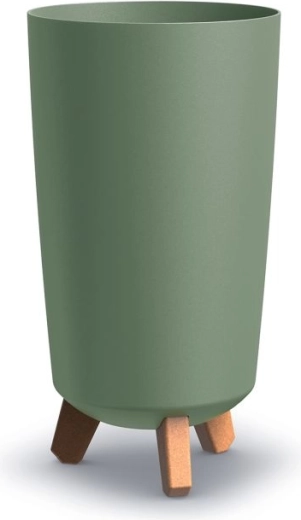 Ψηλή γλάστρα με ποδαράκια Gracia Tubus Slim 19,5 cm – γήινο πράσινο