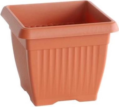 Πλαστική τετράγωνη γλάστρα 19 × 19 cm, ύψος 16,5 cm