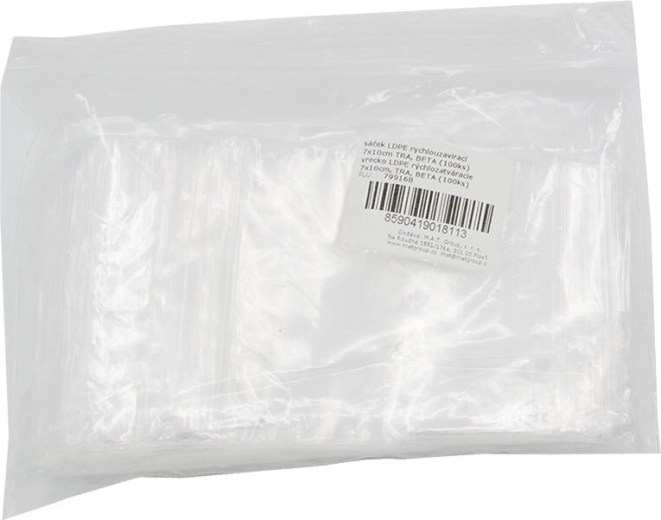 Σακουλάκια LDPE με κλείσιμο zip 7 × 10 cm, διαφανή (100 τεμ.)