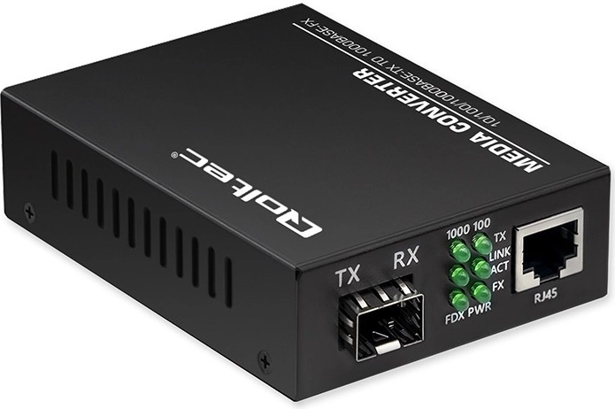 Διπλής κατεύθυνσης μετατροπέας μέσων SWITCH Ethernet 1x RJ45 1x SFP | 1000 Mb/s | 5V