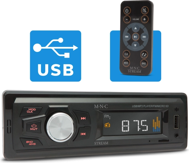 M.N.C Stream ραδιόφωνο αυτοκινήτου με USB, AUX και microSD