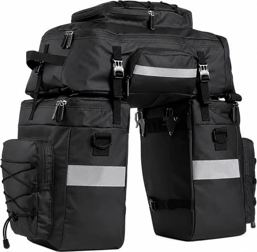 Αδιάβροχη ποδηλατική τσάντα σχάρας 48 l 3 σε 1 XXL