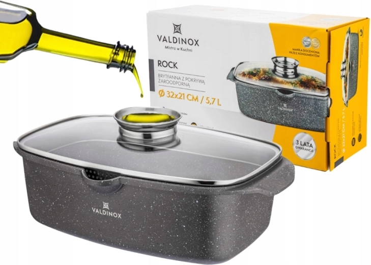Valdinox ROCK μπραζιέρα 32 × 21 cm με καπάκι 5,7 l
