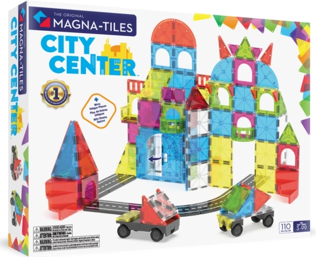 MAGNA-TILES μαγνητικό σετ κατασκευών κέντρο πόλης (110 τεμάχια)