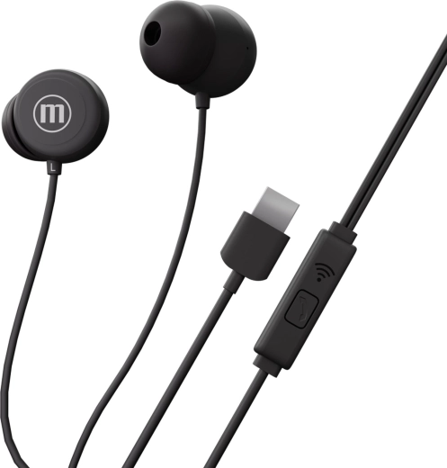 Maxell Inbax ενσύρματα ακουστικά ψείρες USB-C μαύρα