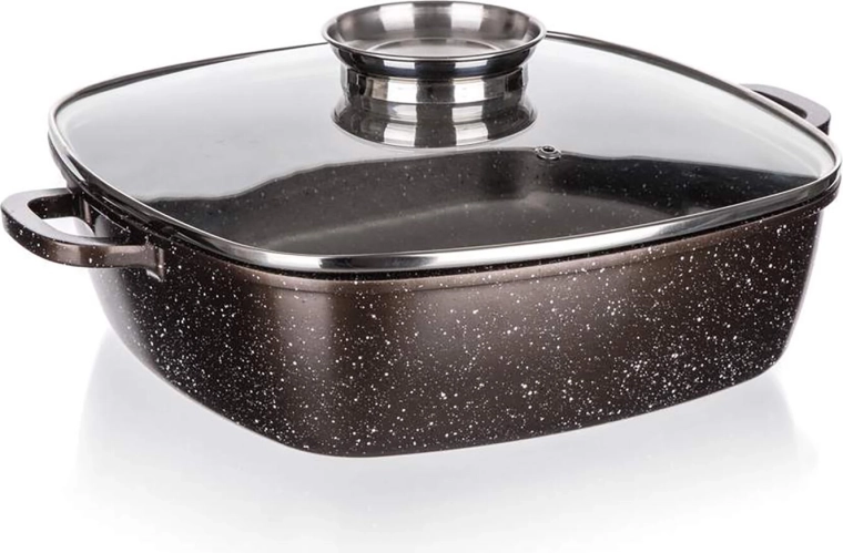 Ταψί με καπάκι 28 × 28 × 7,5 cm Premium Dark Brown με αντικολλητική επίστρωση