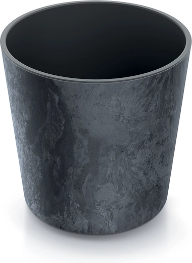 Γλάστρα Urbi Round Effect με ένθετο 25 cm – ανθρακί