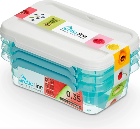 Arcticline σετ 3 ορθογώνια δοχεία τροφίμων 0,35 l