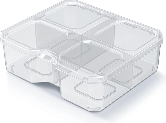 Οργανωτής SQR box 15,6 × 14 × 5 cm, διαφανής, 4 θήκες