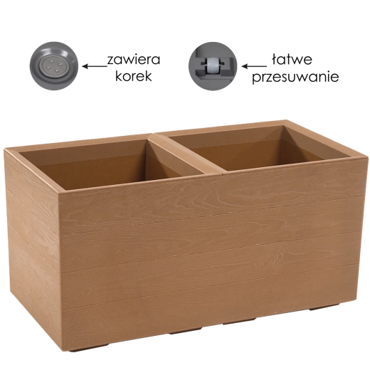 Ζαρντινιέρα Karo Eco Wood 80 × 40 × 40 cm, φυσικό ξύλο
