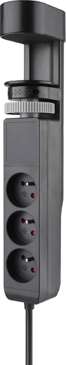 Solight φορητή επιτραπέζια πρίζα 3× 230 V + USB-A/2× USB-C PD 20 W, 2 m, μαύρη