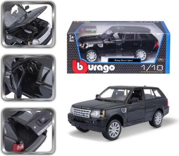 Μεταλλικό μοντέλο BBURAGO RANGE ROVER SPORT 1:18, μαύρο