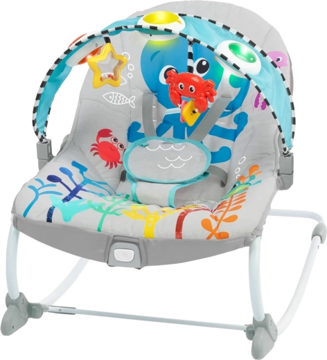 Μουσικό δονητικό ρηλάξ για μωρά και νήπια Baby Einstein Ocean Explorers Kick to It Opus, έως 18 kg