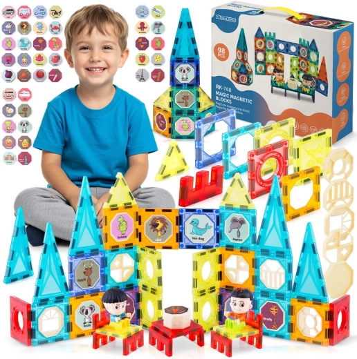 Ricokids μαγνητικό σετ κατασκευών XXL πύργος και καρουζέλ (περ. 98 τεμ.)