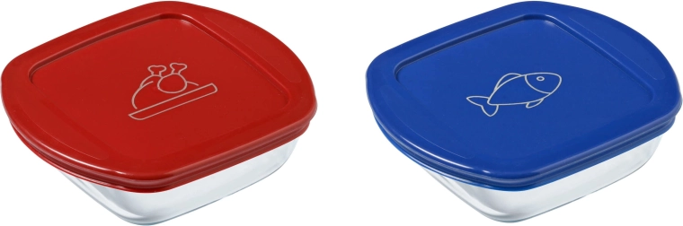 Σετ τετράγωνων γυάλινων δοχείων PYREX 2 τεμ. 0,3 l