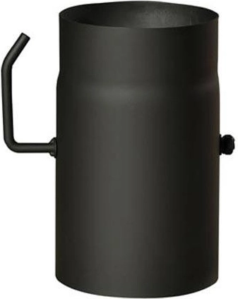 Καπναγωγός σωλήνας με κλαπέτο 120 mm, μήκος 250 mm, ατσάλι 1,5 mm, μαύρος