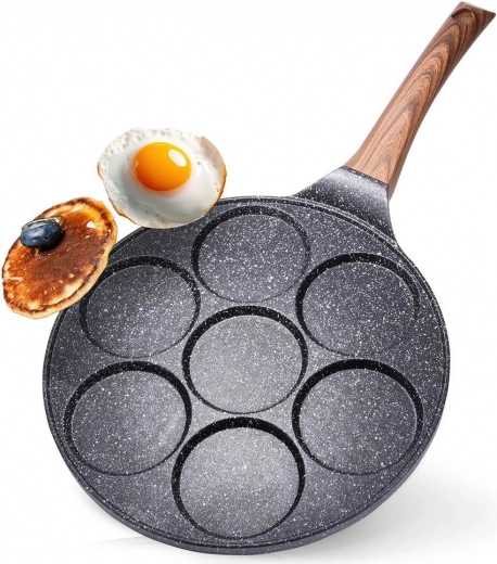 Γρανιτένιο τηγάνι για αυγά 7 θέσεων BLACK&WOOD 26 cm