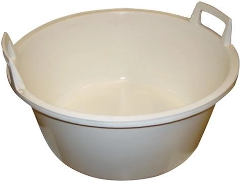 Πλαστική λεκάνη με χερούλια 49 cm, λευκή, 25 l