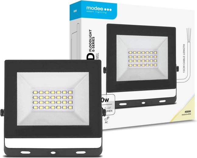 LED προβολέας Modee E‑series Slim 20 W, 1600 lm, 4000 K, 120°