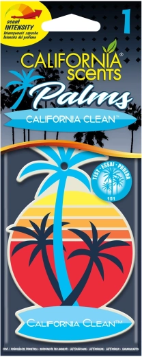 California Scents Palm California Clean κρεμαστό χάρτινο αρωματικό - 1 τεμάχιο
