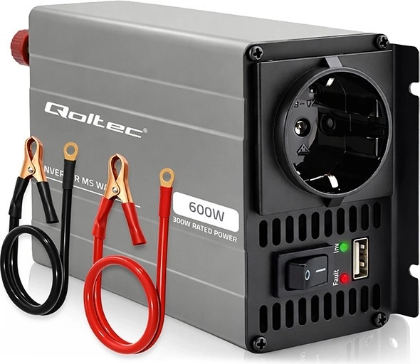 Μετατροπέας τάσης Qoltec ms wave 12 V σε 230 V 300/600 W