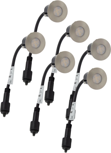 Χωνευτό LED φωτιστικό για ξύλο 4,5 cm, 0,2 W, IP67, σετ 6 τεμ.