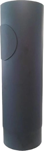 Καπναγωγός σωλήνας με οπή 160 mm, μήκος 500 mm, πάχος 1,5 mm, μαύρος