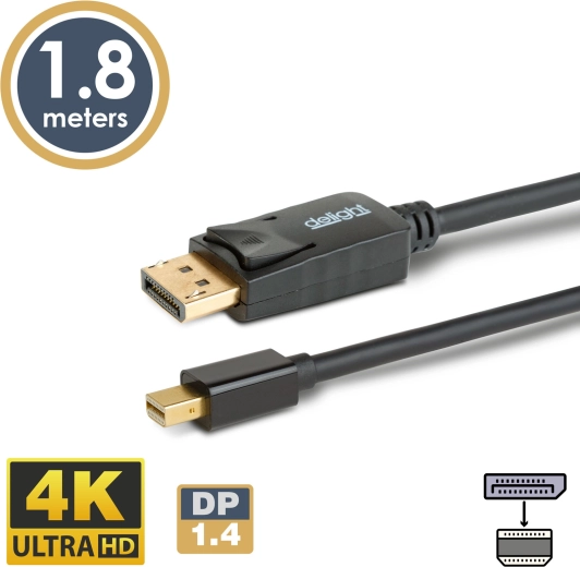 Καλώδιο DisplayPort σε Mini DisplayPort 1.4 4K, 1,8 m