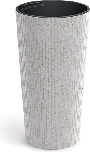 Γλάστρα Lamia Slim Eco Wood 25 cm λευκή
