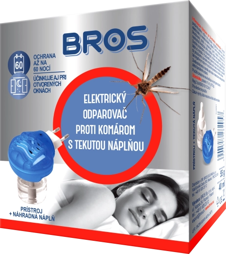 Bros ηλεκτρικός εξατμιστής κατά των κουνουπιών με υγρό ανταλλακτικό – 60 νύχτες