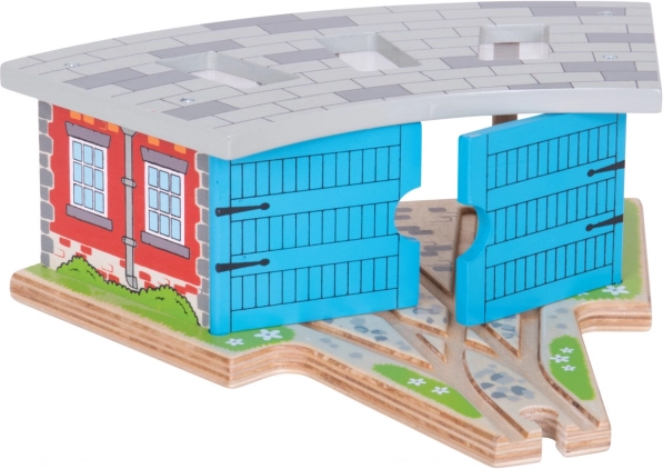 Bigjigs Rail τριπλό αμαξοστάσιο με πύλες για ξύλινες σιδηροδρομικές πίστες
