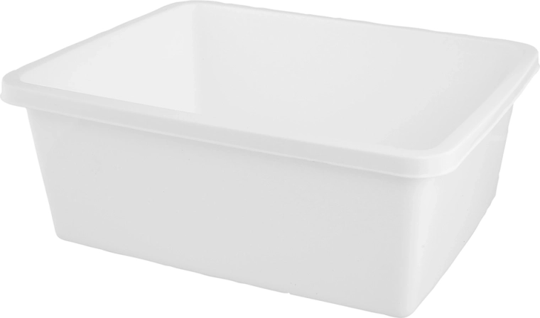 Ορθογώνια πλαστική λεκάνη 11 l λευκή 37,5 × 30,5 cm