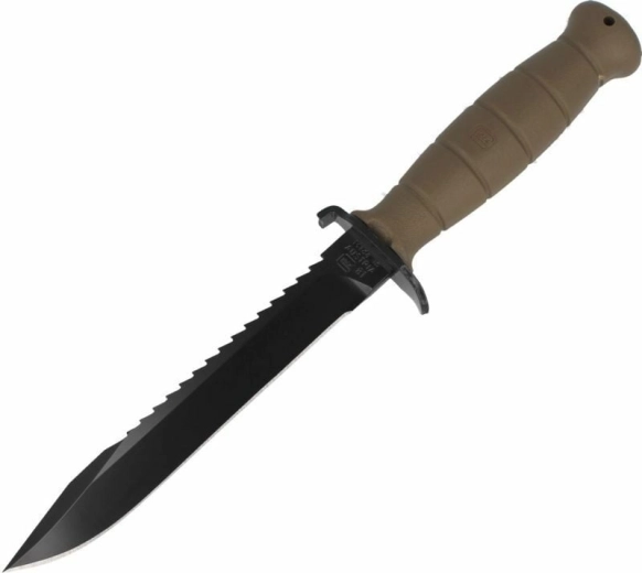 Μαχαίρι επιβίωσης GLOCK FM81 Dark Earth με πριονωτή ράχη (πριονάκι), 16,5 cm