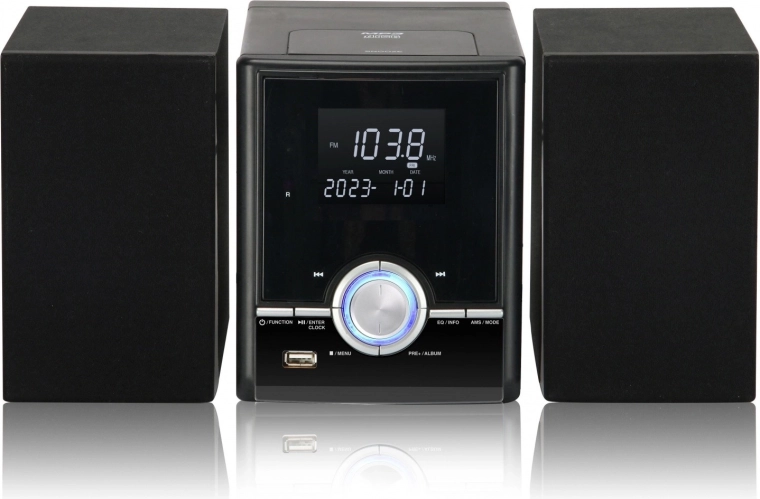 Πύργος μικροσυστήματος με Bluetooth, CD και USB – μαύρο