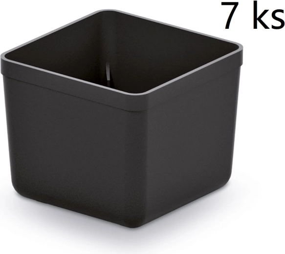 Σετ 7 πλαστικών κουτιών για εργαλεία Unite Box, μαύρο, 55 × 55 × 165 mm