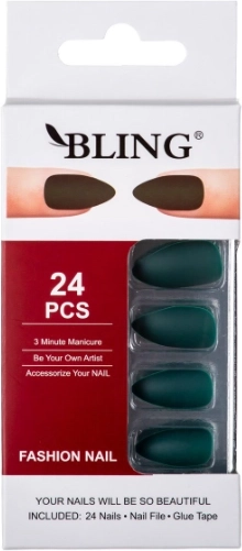 Τεχνητά νύχια Tipsy BLING Fashion Nail – σκούρο πράσινο (bottle green), ματ
