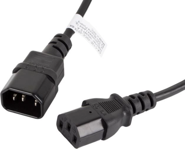 Καλώδιο επέκτασης τροφοδοσίας LANBERG IEC C13 – C14, 1,8 m, μαύρο