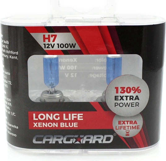 Αλογόνου λαμπτήρας CARGUARD H7 12 V 100 W Long Life Xenon Blue