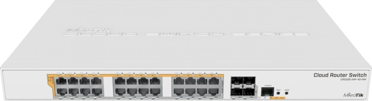 Μεταγωγέας 24× Gigabit PoE με 4× SFP+ MIKROTIK CRS328-24P-4S+RM