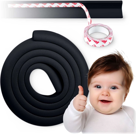 Προστατευτικό αφρού ασφαλείας για ακμές RICOKIDS, μαύρο, 2 m