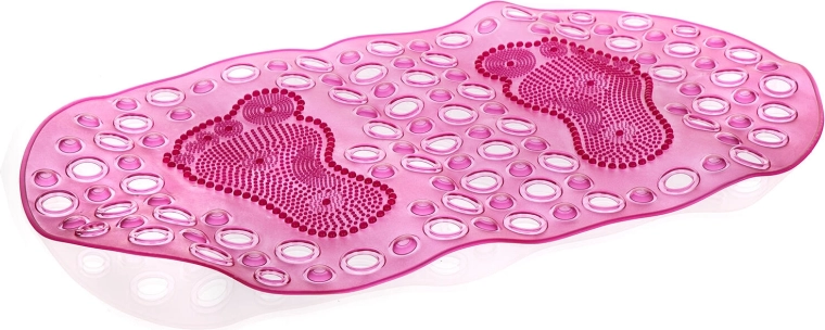 Αντιολισθητικό πατάκι μπανιέρας FEETS 67 × 35 cm, διάφανο ροζ