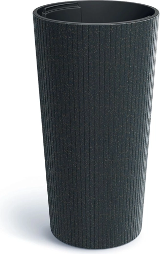 Γλάστρα Lamia slim eco wood ανθρακί