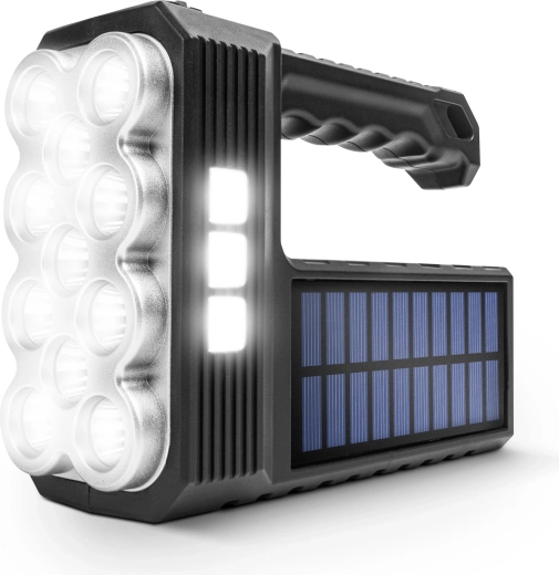 Ηλιακός φακός COB LED με λειτουργία φωτιστικού εργασίας