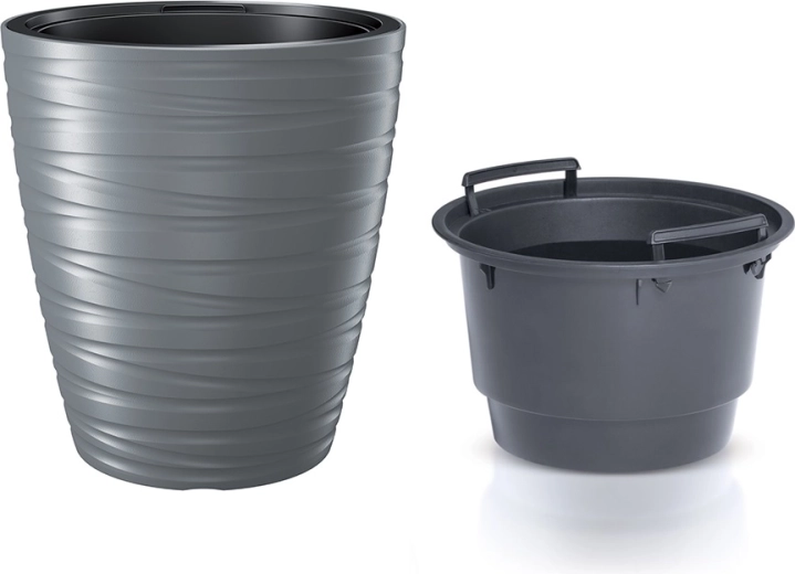 Γλάστρα με εσωτερική λεκάνη MAZE 37,5 cm – γκρι πέτρα