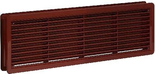 Αεραγωγός γρίλιας πόρτας 400 × 130 mm, καφέ, πλαστικό (2 τεμ.)