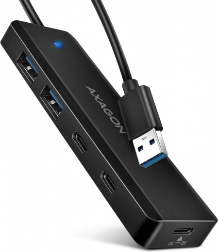 Axagon Travel συμπαγές 4θυρο USB hub 5 Gb/s (2× USB-A, 2× USB-C)