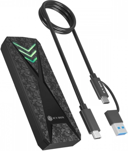 Εξωτερική θήκη για SSD NVMe M.2 με USB‑C και φωτισμό RGB