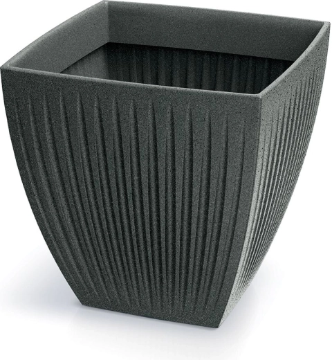 Γλάστρα Latia Square Midl 48 × 48 × 48 cm – μαύρος γρανίτης