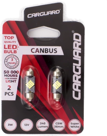 Λαμπτήρας LED CARGUARD Canbus Sofit 39 mm C5W, 3 W