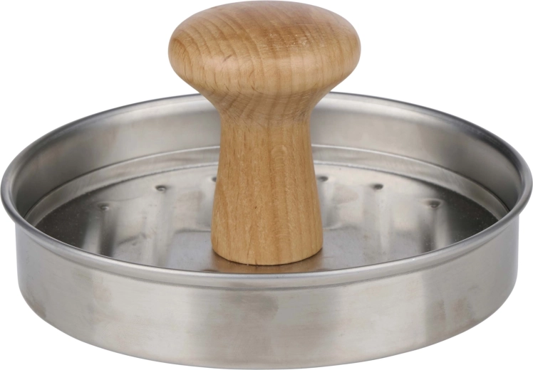 Πρέσα για χάμπουργκερ ALPINA από μέταλλο και ξύλο 13 × 13 × 6 cm